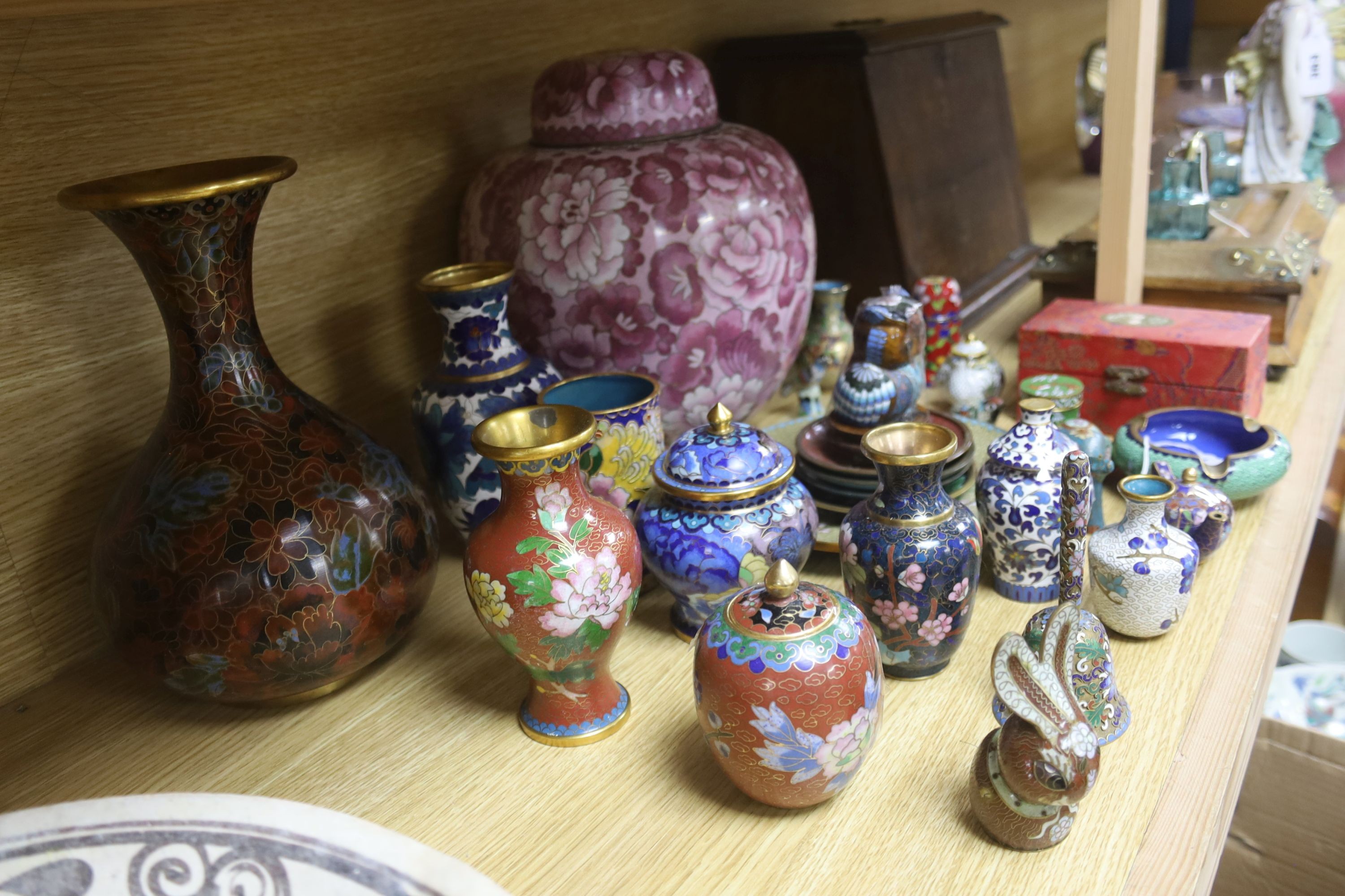 A group of Chinese cloisonne enamel wares